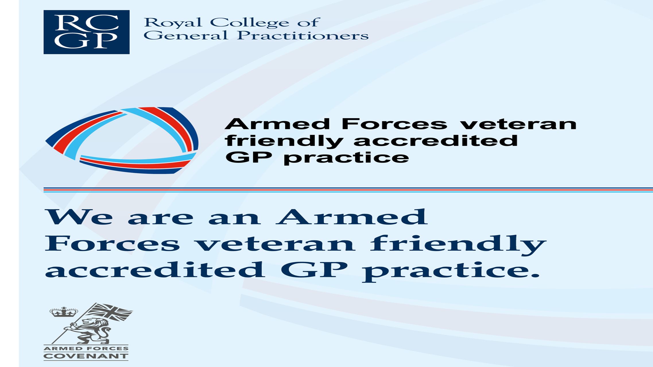 RCGP Armed Forces Veteran acreditation poster